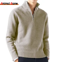 Otoño hombres suéteres de cuello alto prendas de punto jerseys Color sólido suéter de manga larga masculino Casual abrigos cálidos diarios