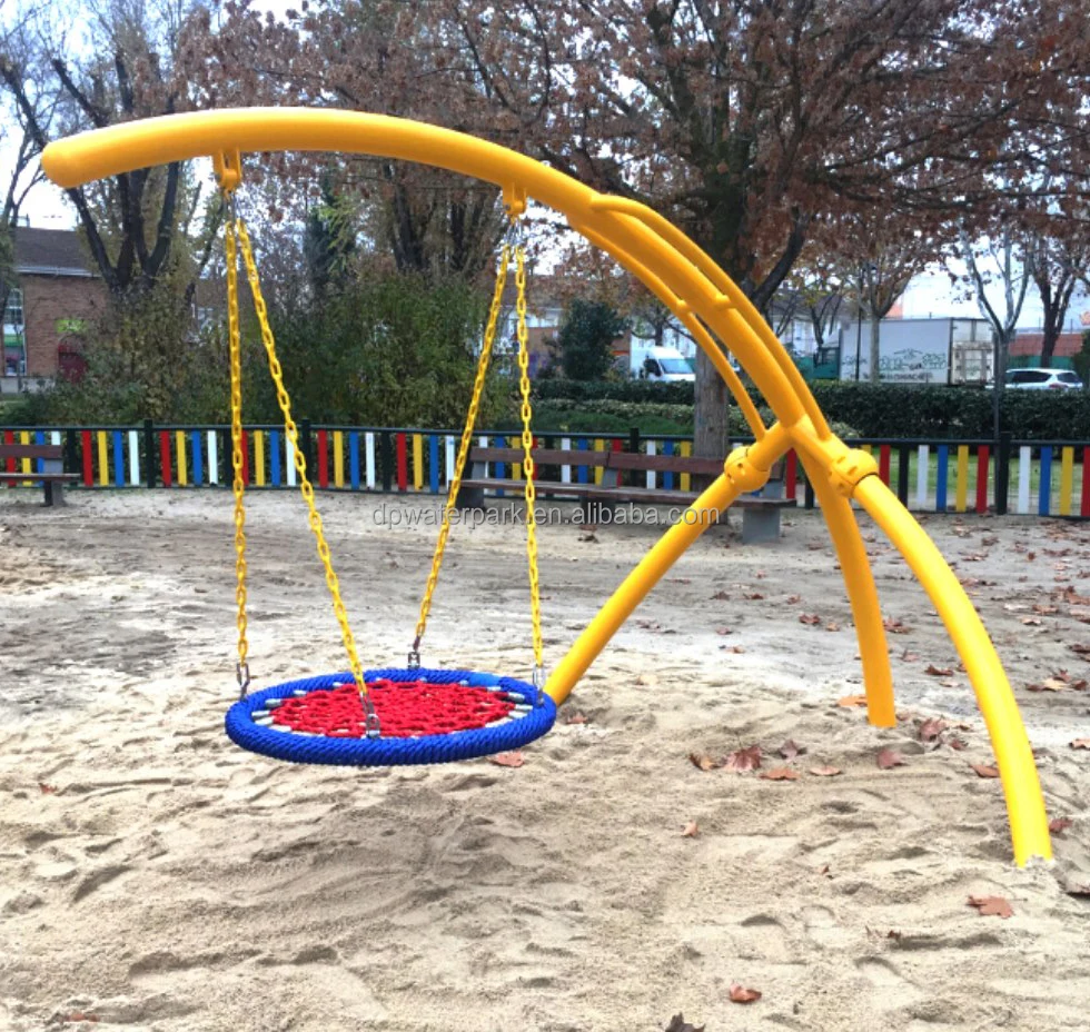 Outdoor Playground Rides Residential Backyard Garden Hanging Chair Children Park Single Woven Rope Disc Swing Set Funny 1 Set