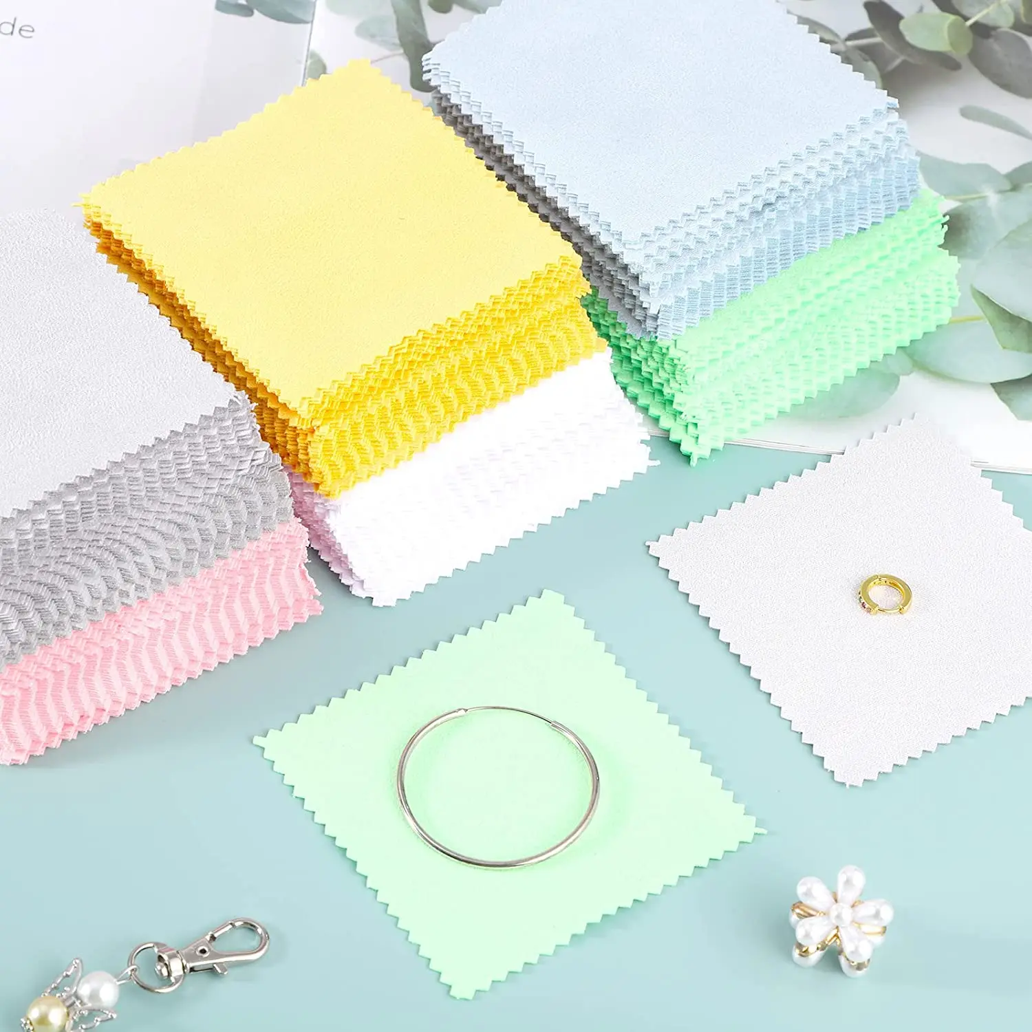 50/20pcs 8x8cm Polish Polishing Cloth Silver Color Cleaning Polishing Cloth Soft Clean Wiping Cloth For Silver Gold Jewelry Tool