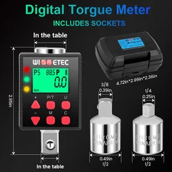 High Precision Digital Torque Meter 0.1-340 N.m Adjustable Torque Meter Adapter Professional Electronic Torque Or Ratchet Wrench