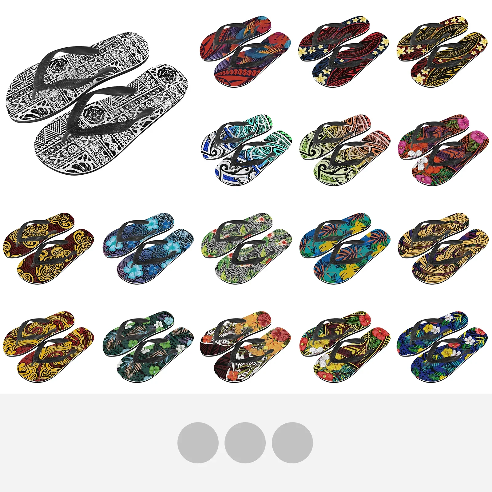 Polynesian Tribal Hawaiian Totem Tattoo Hawaii Prints Women's Summer Fashion Slipper Female Flip Flop Beach Simple Leisure Women