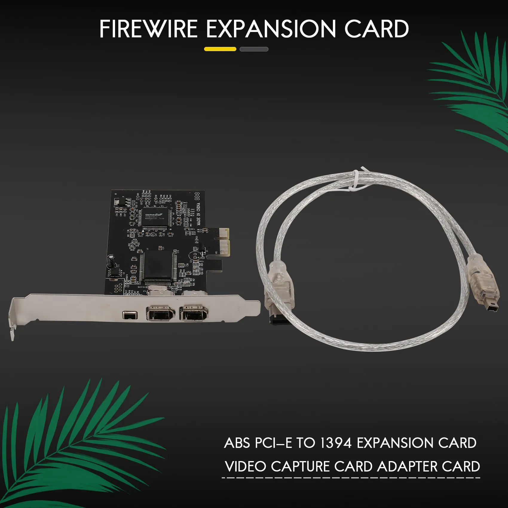 1394 Firewire Card,PCIe 3 Ports 1394A Firewire Expansion Card, PCI Express to External IEEE 1394 Adapter Controller