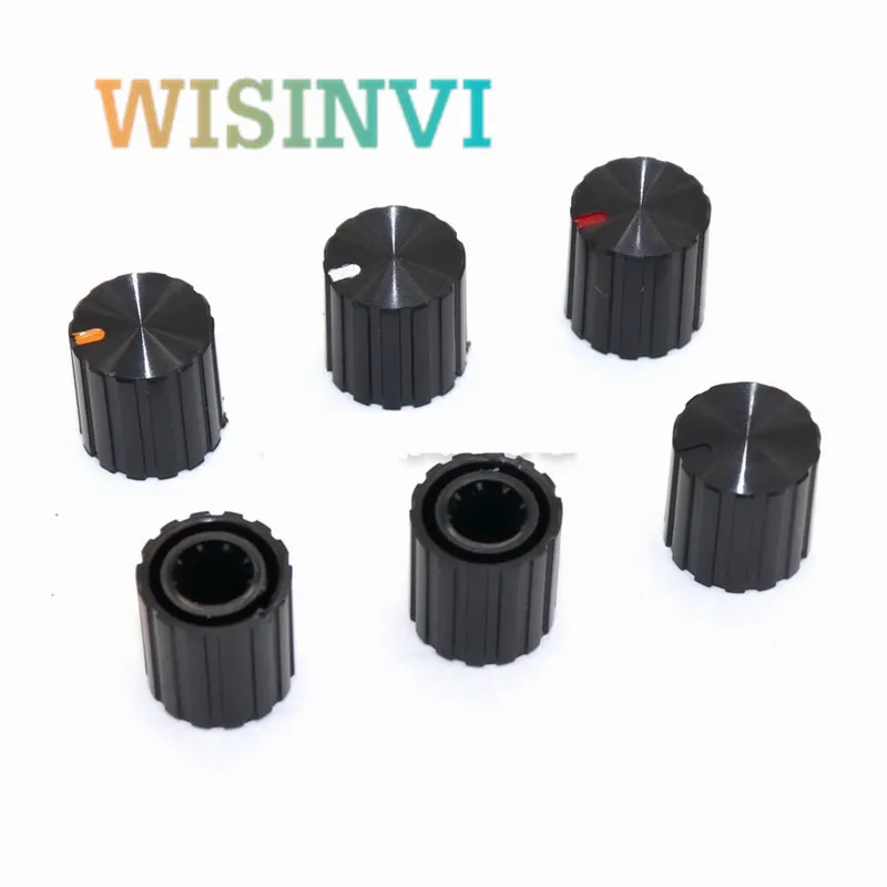 10PCS 12×12.3MM plastic Vertical stripe Potentiometer Encoder Knob Amplifier Adjusting knob cap Flower Shaped Inner Hole 6mm