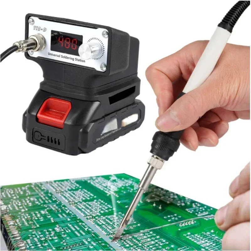 Soldering Iron Station for Makita/Dewalt/Milwaukee/Bosch 18V 20V Lithium Battery Wireless Outdoor Portable T12 Welding Station