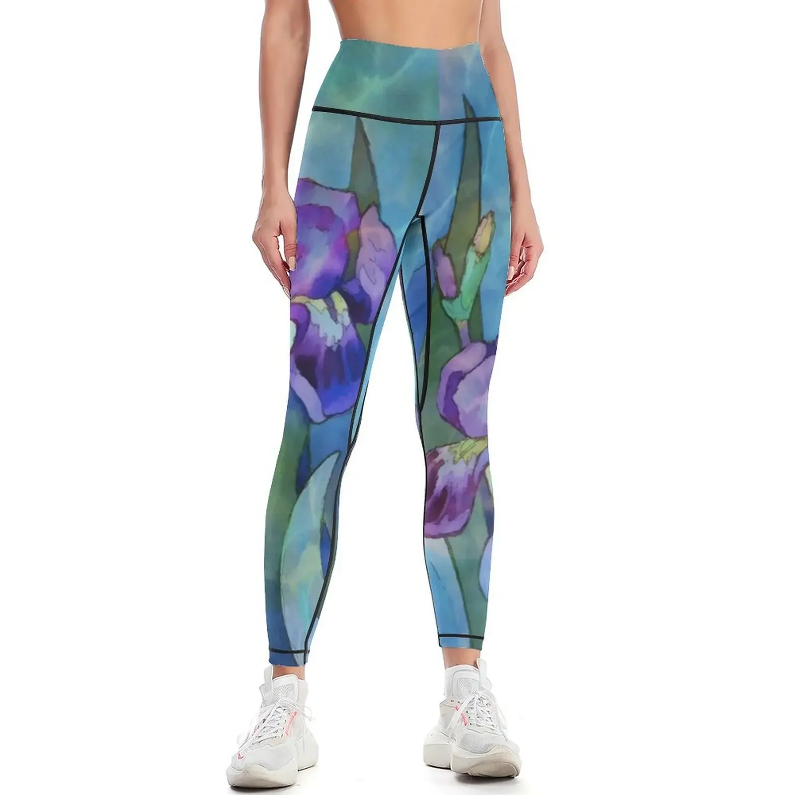 

Irises watercolor Leggings sports tennis for leggins push up woman Sweatpants Fitness clothing Womens Leggings