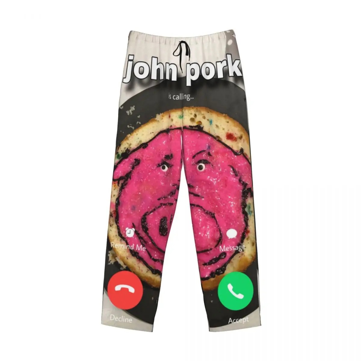 مخصص جون بورك يدعو بيجامة السراويل الرجال مضحك خنزير ملابس خاصة صالة النوم قيعان تمتد مع جيوب