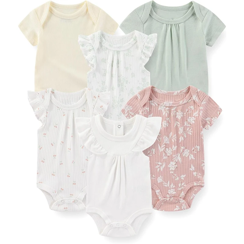 

6pcs/lot fashion baby boy girl onesie casual cotton soft baby clothes newborn set