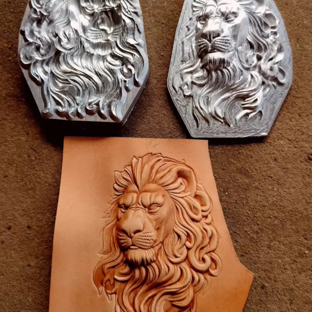 Lion King Design Pattern Leather Logo Stamp Custom Design 3D Embossing Mold Metal Stamping Carving Craft Cold Hydraulic Pressure