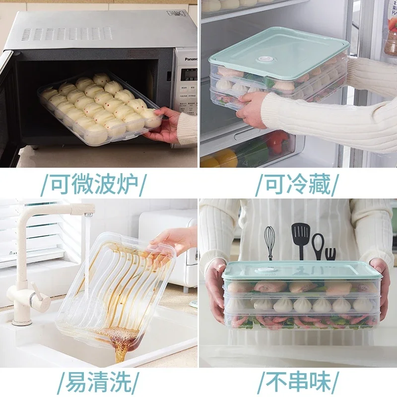 Refrigerator Food Storage Container with Lid Sealed Crisper Food Fresh Keeping Egg Fish Storage Box Fresh Spacer Organizer Case