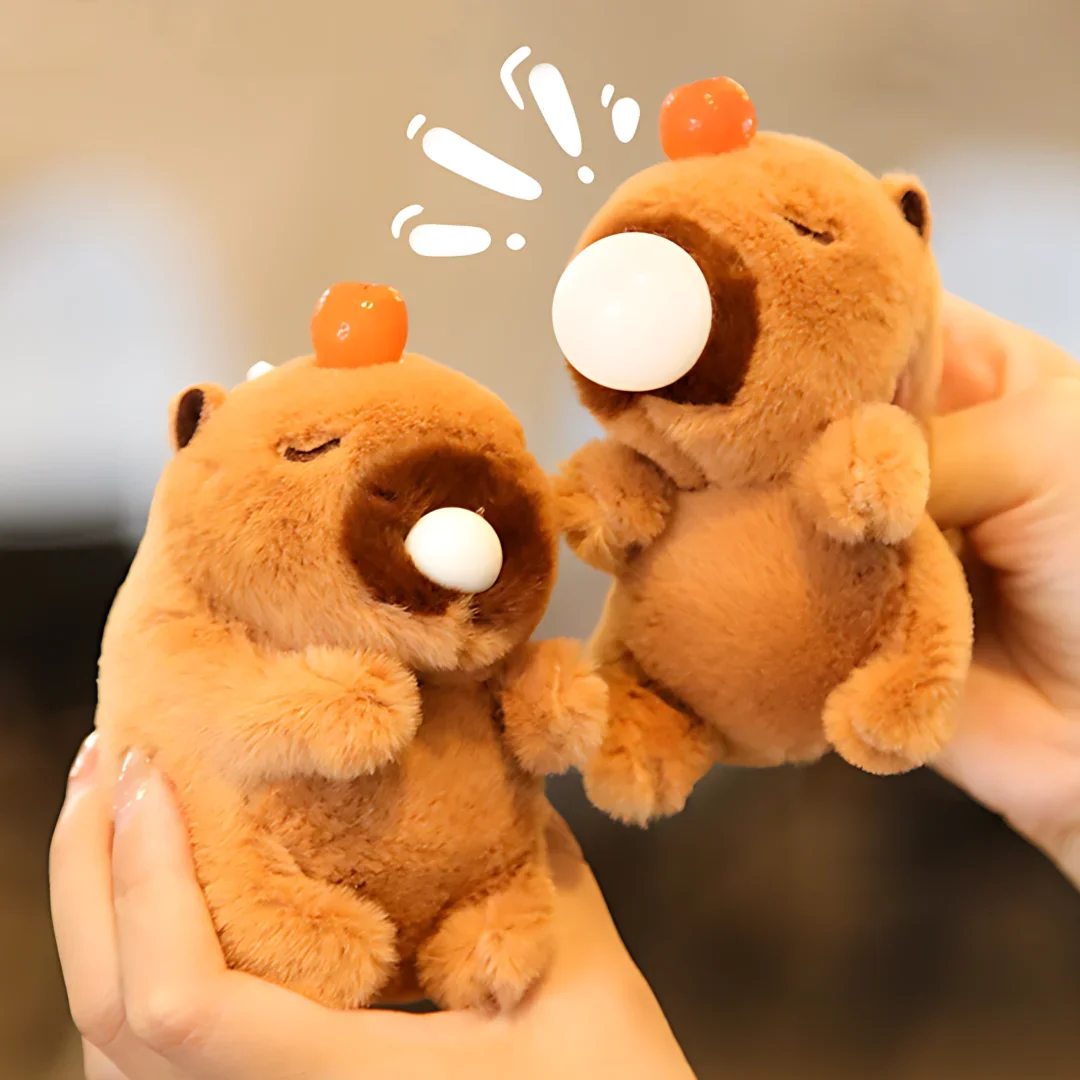 1-20Pcs Spit Bubble Capybara Plush Keychain Water Guinea Pig Doll Doll Pendant Student Backpack Charm Cute Car Key Chain Charm