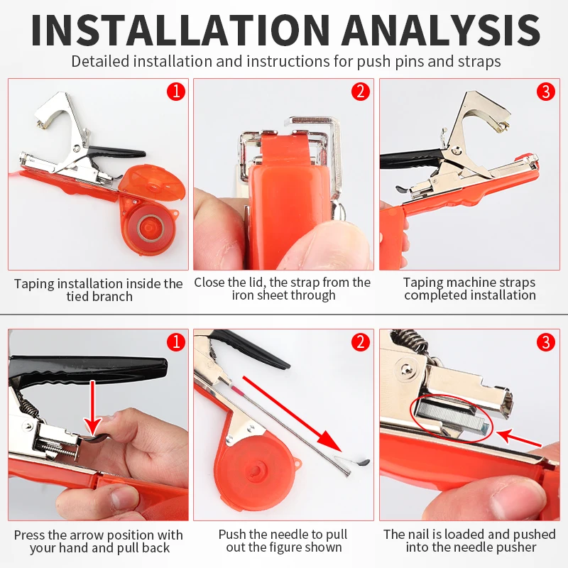 Magcpeed Gartengeräte Kit Hand binde maschine Tapetools Gemüse Tapener Strumpfband Pflanzen Zweig Bänder Handwerkzeug Garten Kit