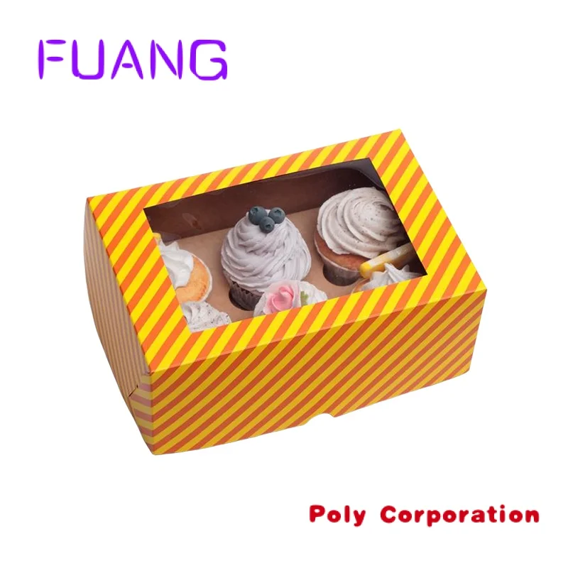 Custom  Eco-friendly cardboard paper macaron cookie snack food box with PE window