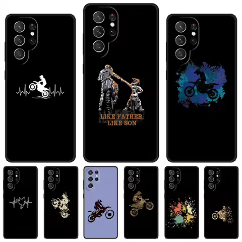 Motorcycle Motorbike phone case For Samsung Galaxy S24 S23 S22 Ultra Note 10 20 Plus S8 S9 S10 S20 S21 FE Cover