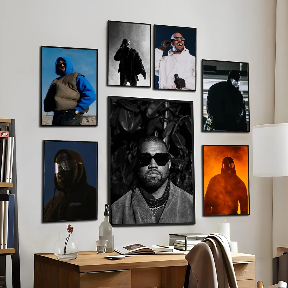 Pop Rapper Kanye West Vintage Posters Sticky Vintage Room Home Bar Cafe Decor Kawaii Room Decor