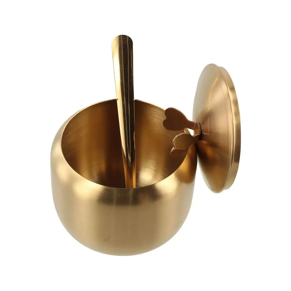 Azucarero Acero Inoxidable con Tapa Cuchara, Recipiente Gran Capacidad para Condimentos, Tarro Almacenamiento Cocina Hogar