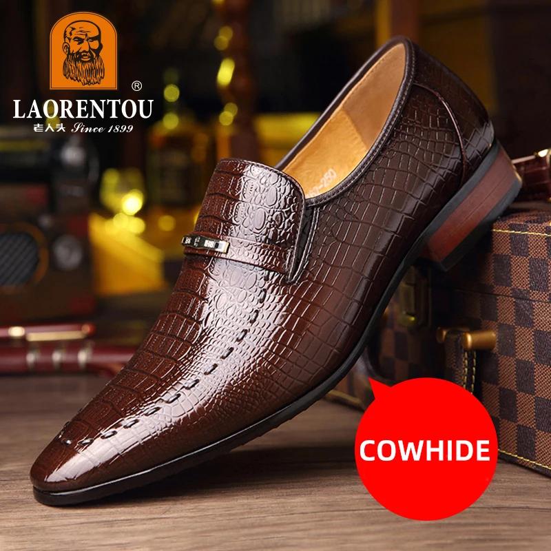 LAORENTOU british business Dress Leather Shoes Men's Genuine Leather 022762