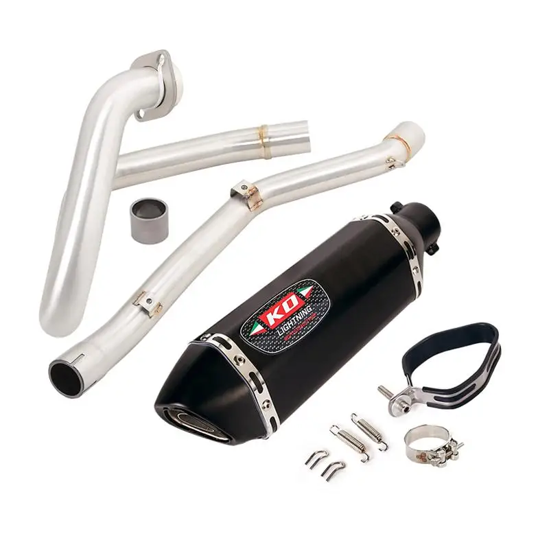 For SUZUKI DR-Z400 S E DRZ400 SM 2000-2022 Motorcycle Exhuast Front Mid Connect Pipe Slip On 370mm Muffler Escape Exhaust System