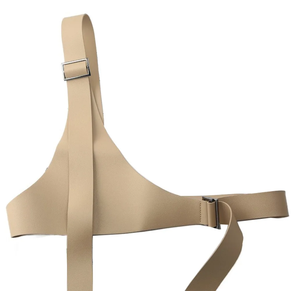 

PU Leather One-shoulder Strap Belt Irregular Design Adjustable Women Waist Harness Wear-resistant Long Body Suspender Dress Suit