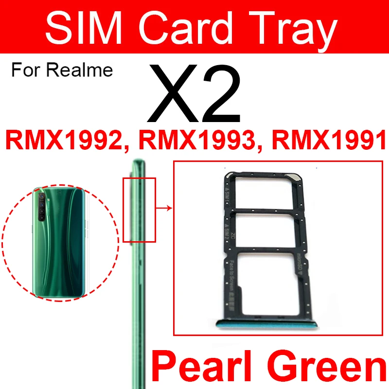 สําหรับ OPPO Realme X2 X2 Pro ซิมการ์ดถาดซ็อกเก็ตซิมการ์ดถาด SD Card Reader ช่องใส่เปลี่ยนชิ้นส่วน