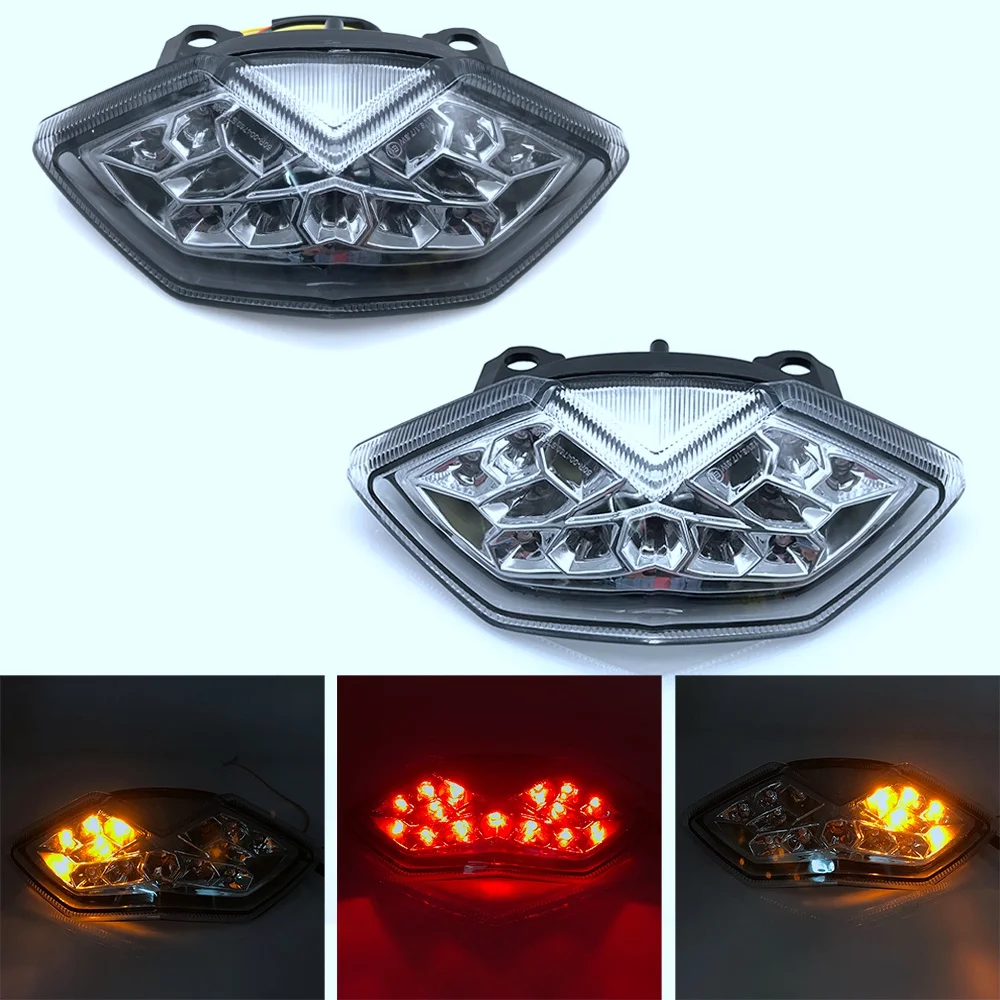 Motorcycle Rear LED Integrated Tail Light Brake Light Turn Signal Indicator for Kawasaki Z1000 Ninja 2010-2013, B