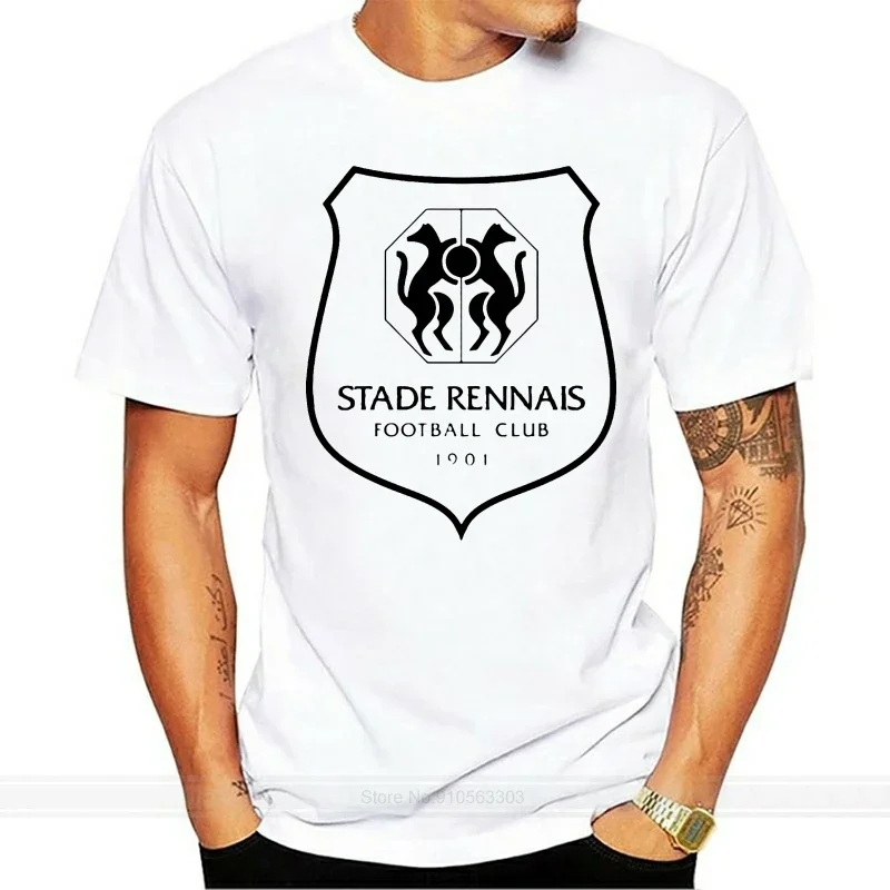 Frankreich Rennes Club Männer T-Shirts T-Shirts klassische coole Logo Freizeit kleidung Französisch Liga les Rouges et Noirs Stade Rennais T-Shirts