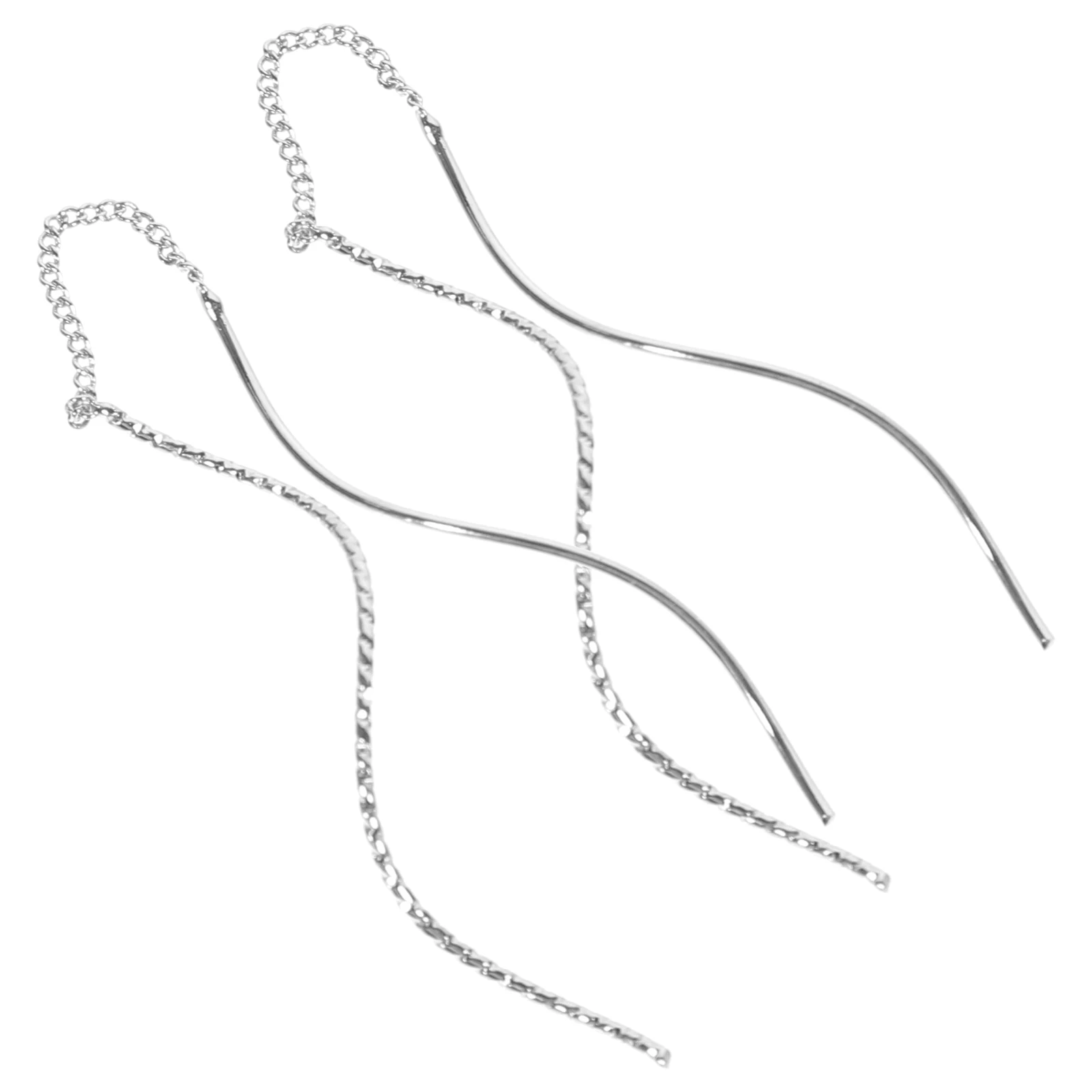 

Spiral Threader For Women Delicate Wavy Dangle Lightweight Long Earrings Fade Resistant Stylish Ear Jewelry Fashionable