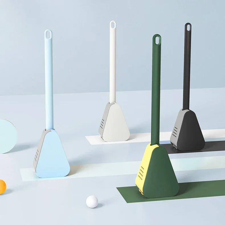 Silicone Golf Shape Toilet Brush with Holder Set Toilet Cleaner Brush Wall Mounted Toilet Brush and Drying Holder for Bathroom