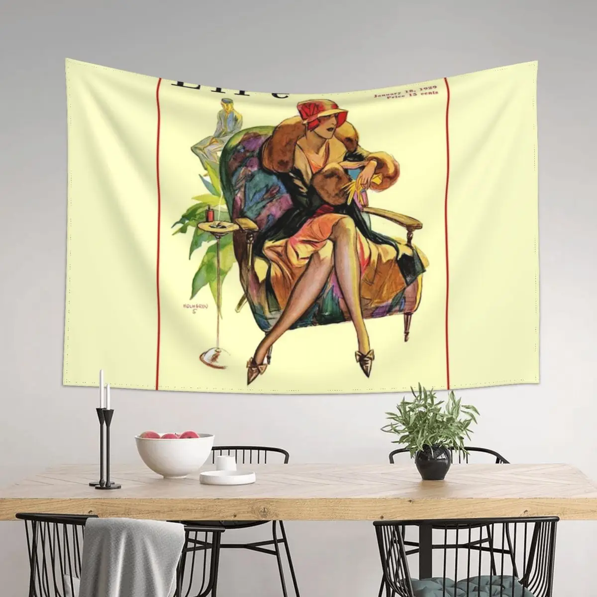

LIFE : Vintage 1929 Magazine Cover Advertising Print Tapestry Decorative Wall Murals Aesthetic Home Decor Tapestry