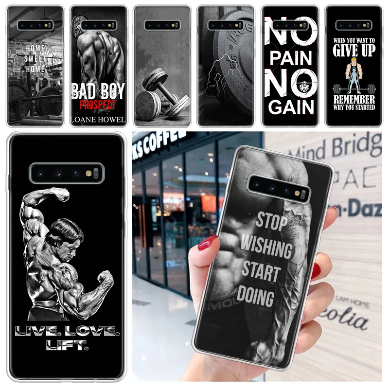 Bodybuilding Gym Fitness Muscle Soft Phone Case for Samsung Galaxy S24 S23 S22 S21 Ultra S20 FE S10 Plus S10E S9 S8 + Fundas Cov