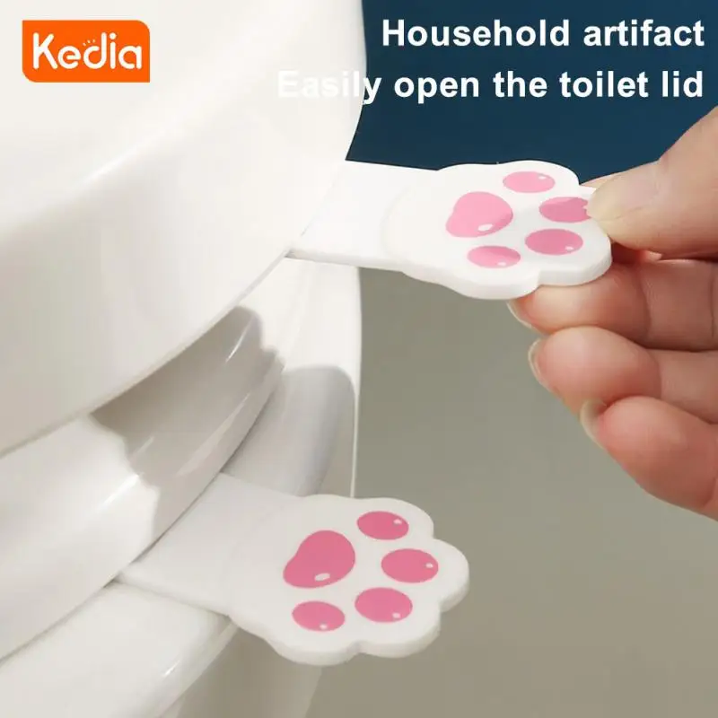 Beautiful Creative Cat Paw Fashion Toilet Handle Safety Comfortable Cute Household Simple Toilet Lid Lifter Cartoon Bathroom