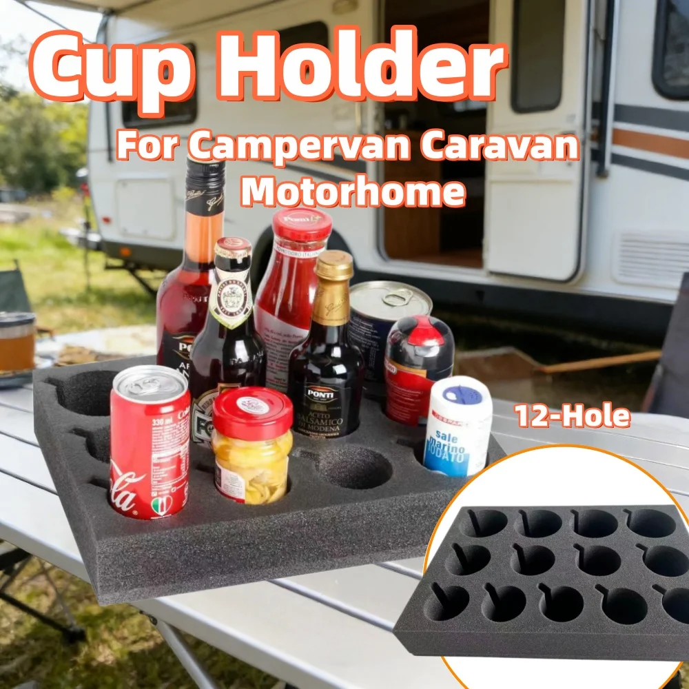 Suporte para copos de vidro para RV, organizador de bebidas para interior de carro, acessórios para campervan, caravana, motorhome