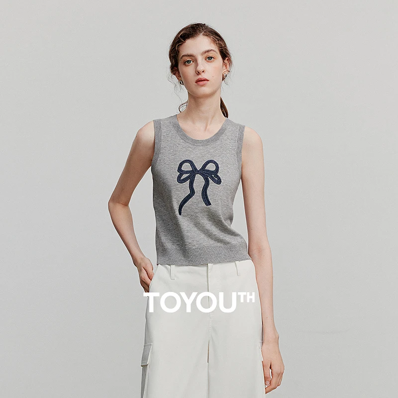 

TOYOUTH Women Knitted Tank Tops 2025 Summer New Sleeveless Pullover Tops 8523047