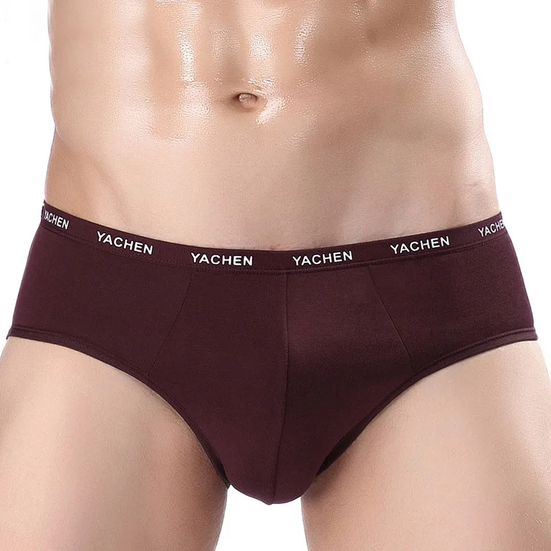 Hot Bamboo Fiber Men Breathable Underwear Sexy Comfortable Solid Briefs High Elasticity Male Underpants Cueca Calzoncillos