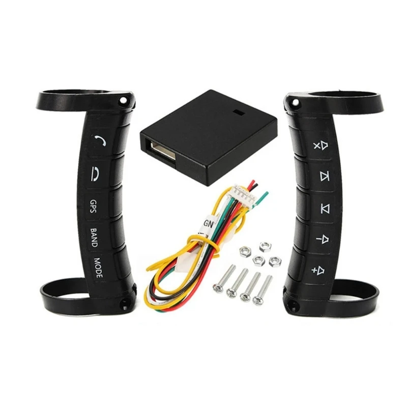 Steering Wheel Button Replacement DVD Button 10 Keys Wireless Steering Remote Control Navigation 2 Din DVD Controller