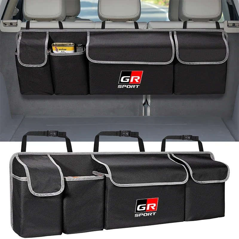 Car Trunk Organizer Backseat Storage Bag High Capacity Multi-use Automobile Interior For Toyota GR Gazoo Racing RAV4 C-HR Mirai