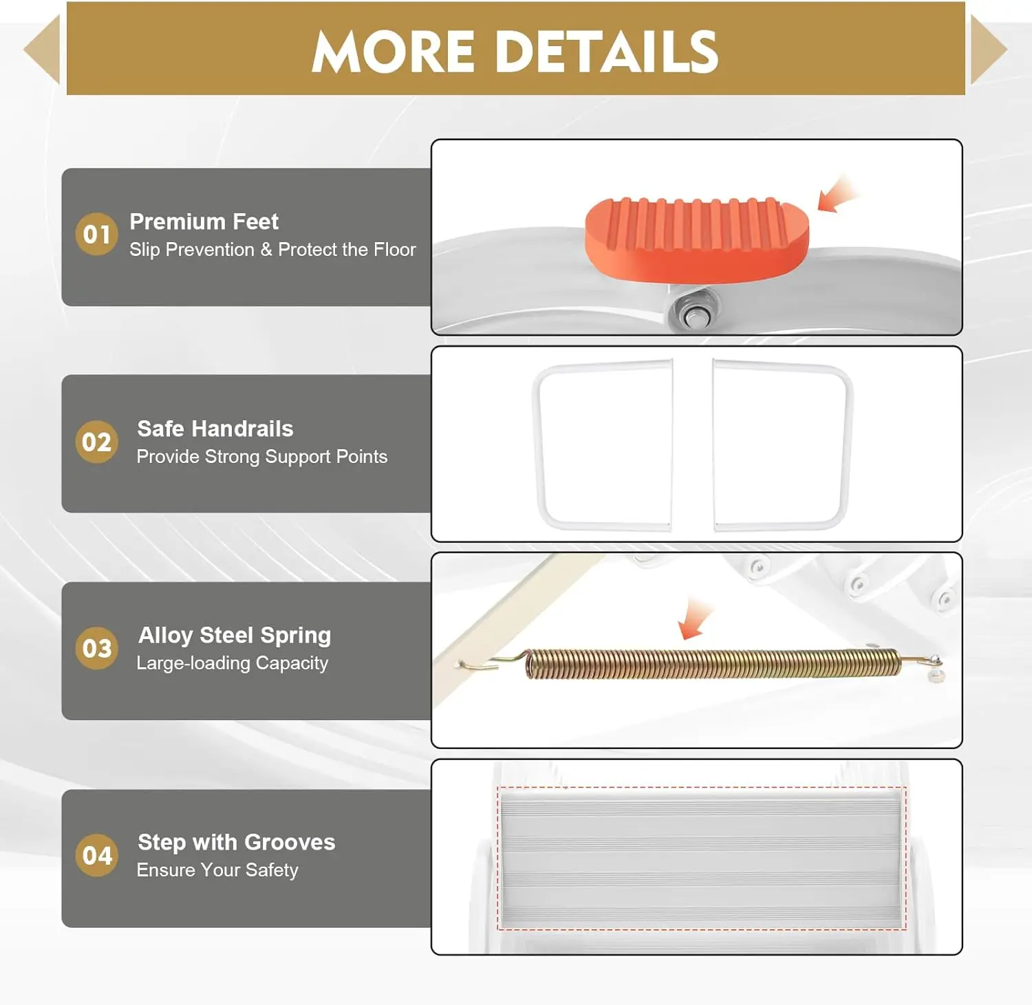 سلم عطري مثبت على الحائط 12 خطوة سلالم علية، نظام سحب سلم علوي قابل للطي، سلم سلم قابل للسحب بطول 9.5-10.17 قدم، #6