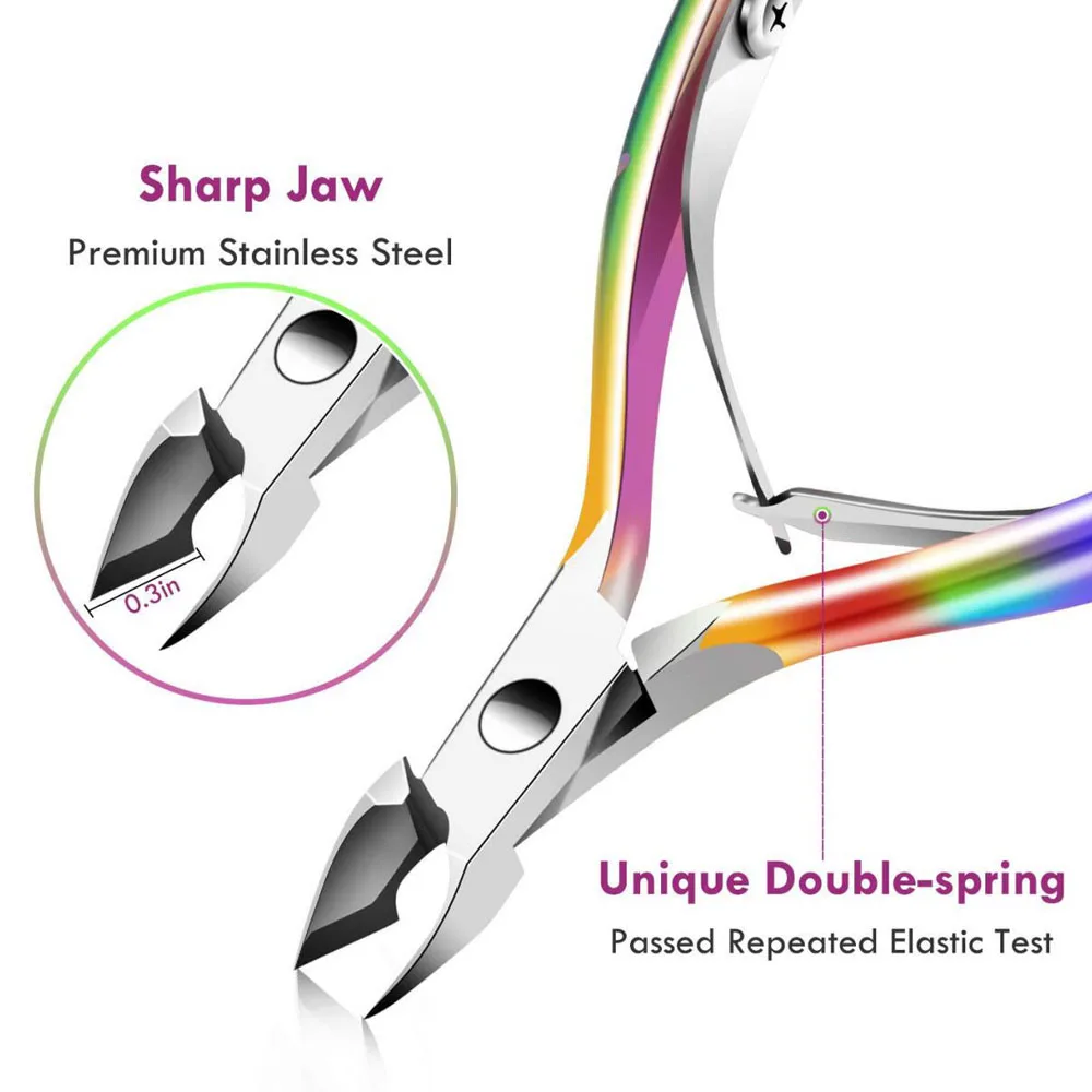 3 Pz/lotto Tagliacuticole e Rimozione con Spingipelle Professionale In Acciaio Inox Taglierina Pinza Forbice Clipper Strumenti Per Manicure