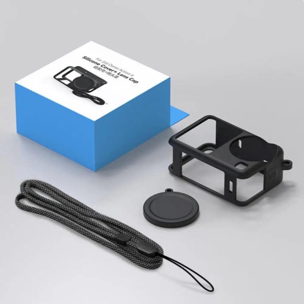 For DJI Action6 Silicone Protective Cover - Soft Shell Body Protection Anti-Drop Wear-Resistant Scratch-Resistant Dustproof Case