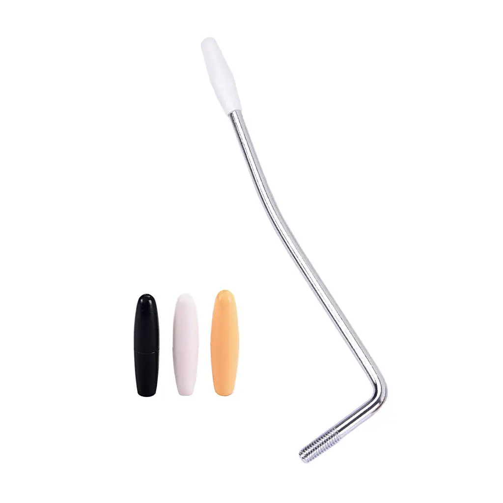 Chrome 5mm Thread Tremolo Arm Whammy Bar with 3pcs Tips for Strat ST Guitar