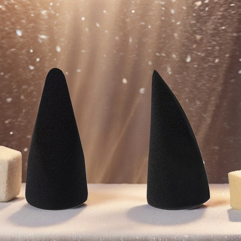 1/2PCS Precision Makeup Sponge Black Brown Wet And Dry Use Soft Sponge Powder Puffs Fingertips Cosmetic Puff Easy To Use Tools