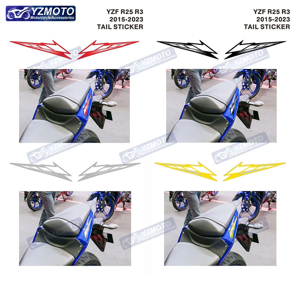 

For Yamaha YZF R3 R25 2015 2016-2023 Motorcycle Accessories Tail Fairing Sticker Red Line Rear Seat Reflective Stickers Decal