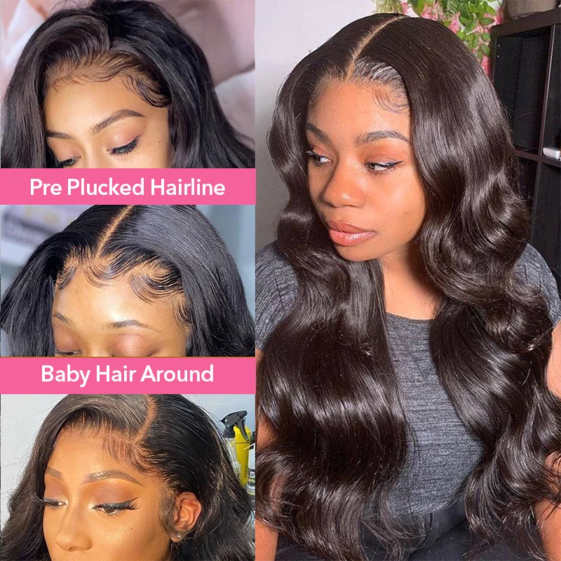 

22 Inch Body Wave Lace Front Wigs Human Hair 13x4 Lace Front Wigs Human Hair 150% Density Natural Color For Black Woman