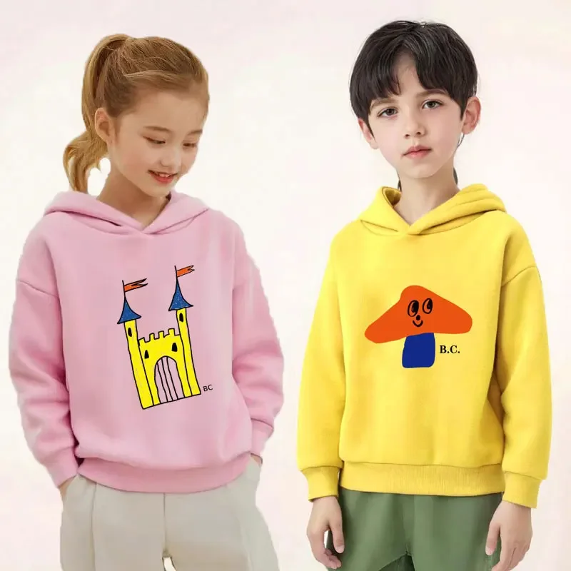 Winter Kids Hoodies Plus Velvet Sweatshirts for Boys Thicken Warm Children Pullovers Girls Outerwear Toddler Sweaters Clothes