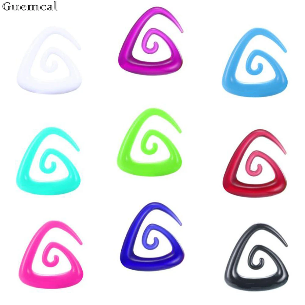 Guemcal 1 para 1.6-10mm akrylowe spiralne wskaźniki uszu niebieskie fioletowe ucho stożkowe rozciąganie korki i tunele piercing biżuteria