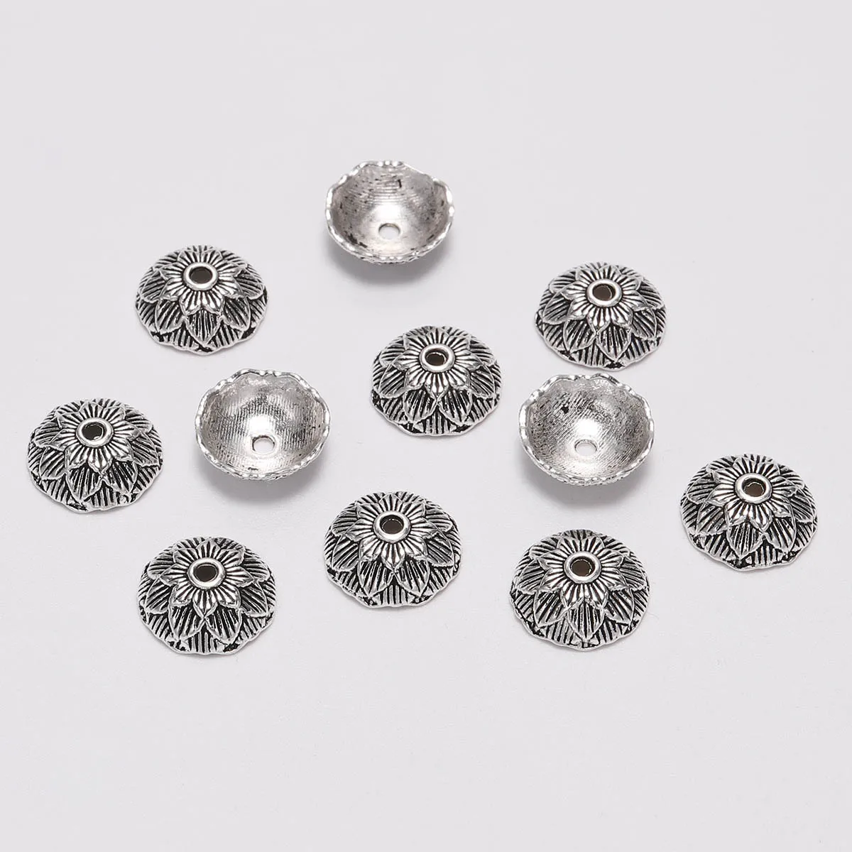 20Pcs New Half Circle Gear Flower Bead Cap Separated Bead Pendant Scattered Bead Fashion Trendy Versatile DIY Accessory Material