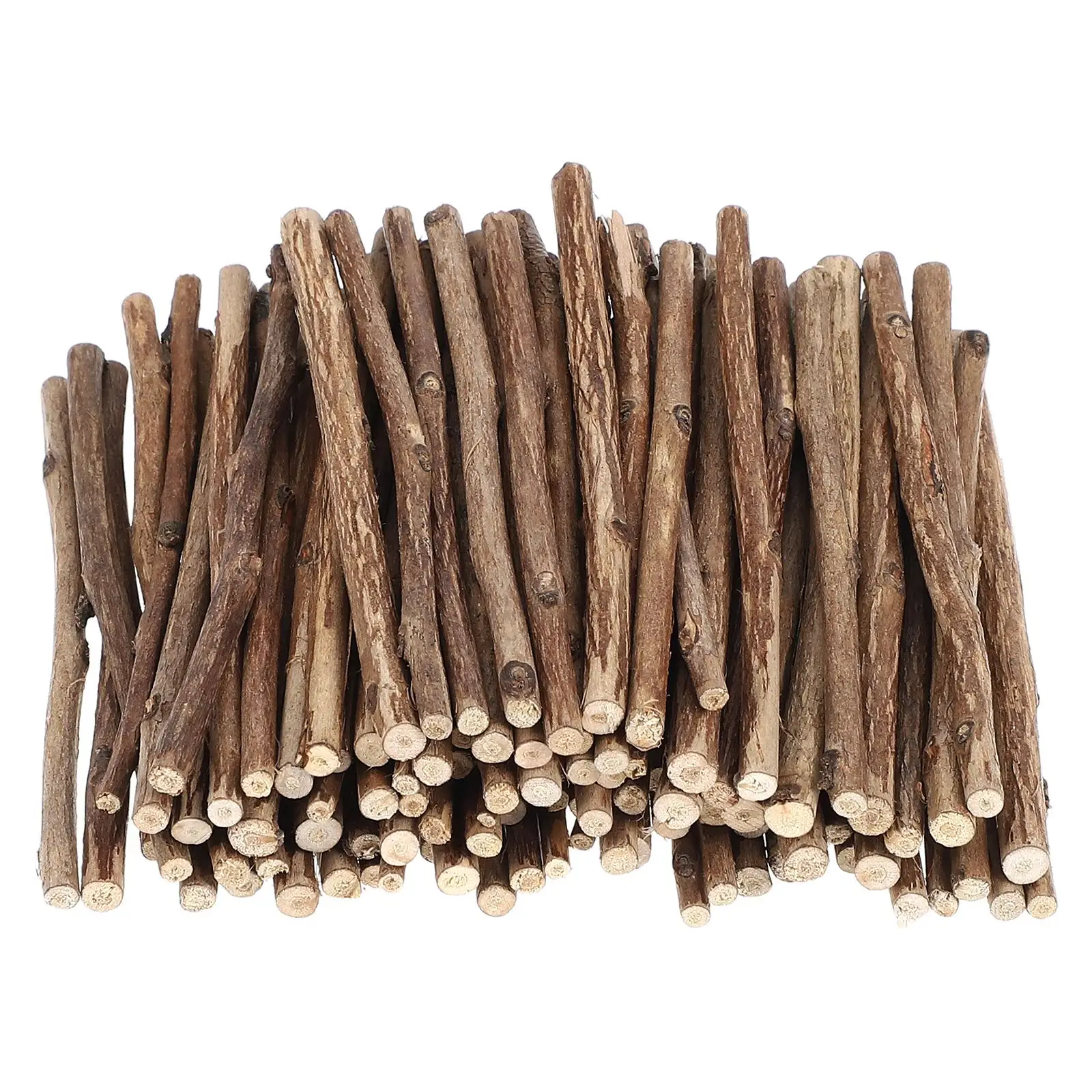 100 Pcs Tea Tree Sticks Mini Craft Decors Twigs Wood Slices Long for Crafts Small Log Split Dowel Rods Supplies