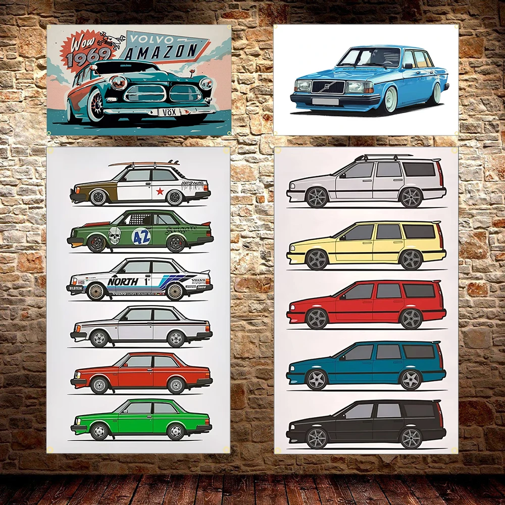 V-Racing Car Flag 60x90cm 90x150cm Polyester Printed Classic Car Wallpaper Banner for Decor Outdoor Home Tapestry Poster