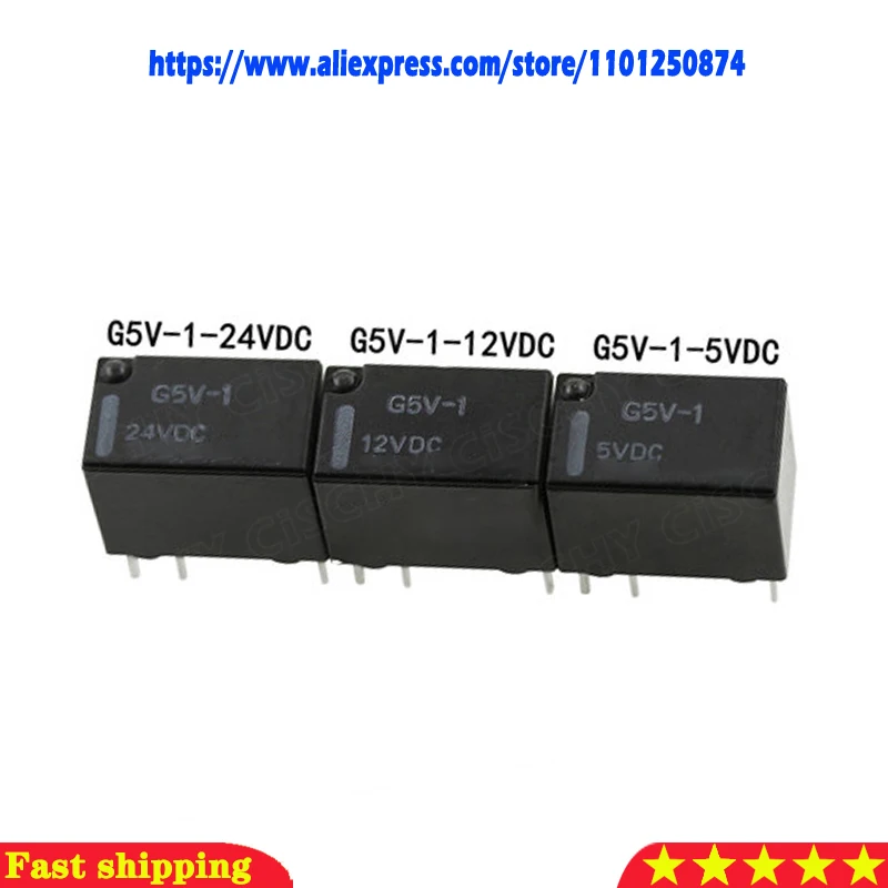 1PCS  G5V-1 5VDC 12VDC 24VDC 6Pin SPDT Mini  Relay G5V-1-5VDC G5V-1-12VDC G5V-1-24VDC 5V 12V 24V