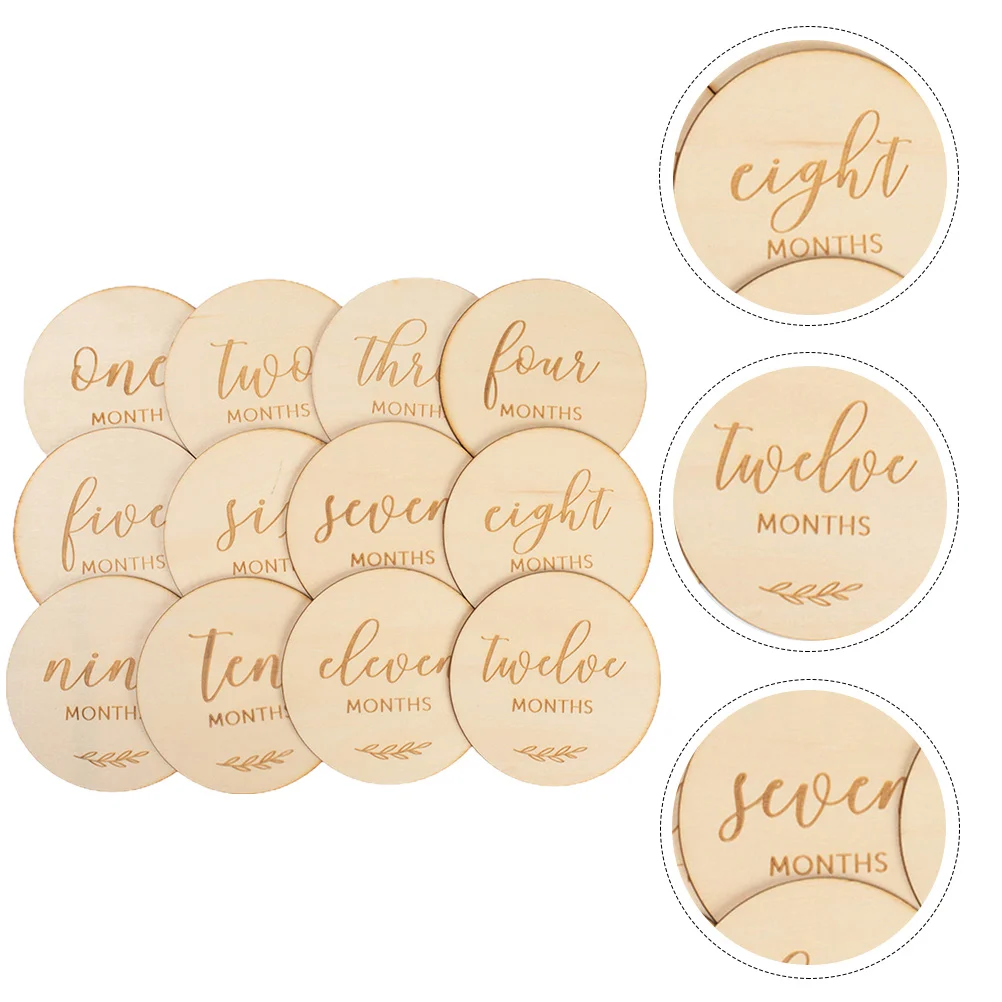 

Wooden Monthly Cards Baby Growth Recording Commemorative Cards Newborn Gifts Photograph Chips Birthday Milestone Fine