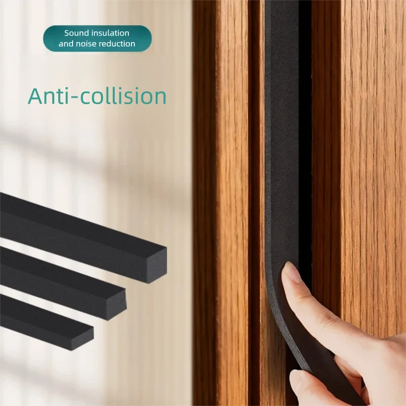 Thickened EVA Sponge Tape Single-Sided Black Strong Foam Tape Foam Seal Dustproof Anti-Collision Soundproof Cushioning Door